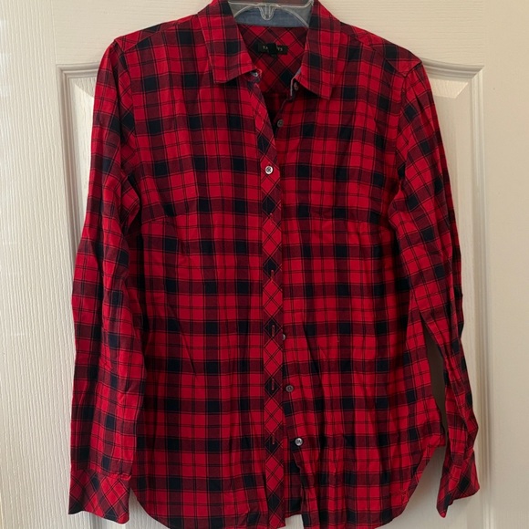 Talbots Tops - Talbots Red and Black Checkered Shirt